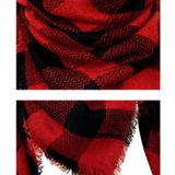 Geruit patroon Herfst & Winter Dames Kasjmier sjaal  Maat:140 x 140cm(Zwart & Wit)