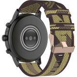 22mm Stripe Weave Nylon Pols band horloge band voor Fossil Gen 5 Carlyle  Gen 5 Julianna  Gen 5 Garrett  Gen 5 Carlyle HR (Geel)