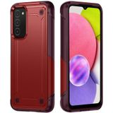 Voor Samsung Galaxy A03s 164mm India 2 in 1 Soft TPU Hard PC Phone Case (Rood Rose Rood)