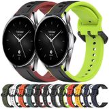 Voor Xiaomi Watch S2 46 mm 22 mm bolle lus tweekleurige siliconen horlogeband (wit + zwart)