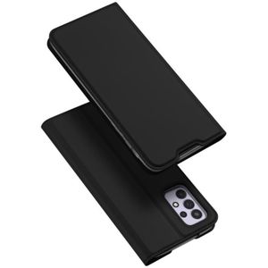 Voor Samsung Galaxy A33 5G DUX DUCIS SKIN PRO Serie Schokbestendige Horizontale Flip Leren Telefoonhoes (Zwart)
