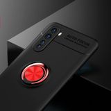 Voor OnePlus Nord Metalen Ring Houder 360 graden roterende TPU-behuizing (Zwart+Rood)
