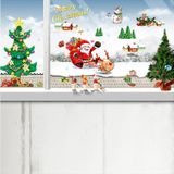 Kerstboom slee Santa Claus venster glazen deur verwisselbare kerst muur sticker Decoretion