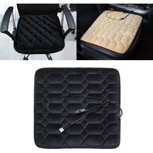 Auto USB Stoelverwarming kussen Warmer Cover Winter Verwarmde Warme Mat  Stijl: Hartvorm (Zwart)