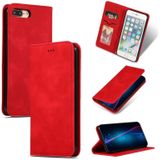 Retro huid voelen Business magnetische horizontale Flip lederen case voor iPhone 8 plus/7 Plus (rood)