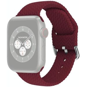 Gevlochten siliconenvervanging horlogebanden met gesp voor Apple Watch Series 6 & SE & 5 & 4 44mm / 3 & 2 & 1 42mm (Pruimkleur)