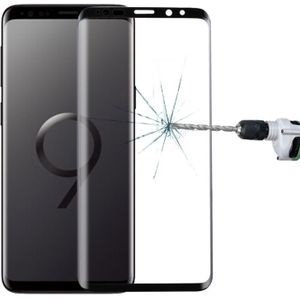 Voor Galaxy S9 PLUS 0 33 mm 9H oppervlaktehardheid 3D gebogen rand anti-kras Full Screen HD volledig zelfklevende glas Screen Protector (zwart)