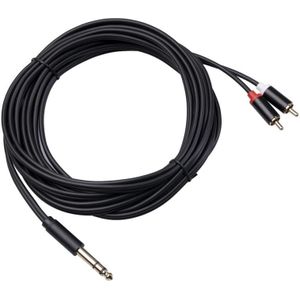 3685 6.35mm mannelijke tot dubbele RCA mannelijke stereo-audiokabel  lengte: 5m