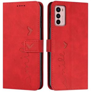 Voor Motorola Moto G42 Skin Feel Heart Pattern lederen telefoonhoes