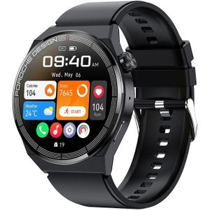 Ochstin 5HK46P 1 36 inch rond scherm siliconen band smartwatch met Bluetooth-oproepfunctie (zwart + zwart)