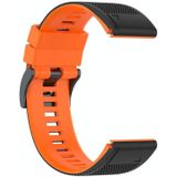 Voor Garmin Fenix 7X Tweekleurige siliconen horlogeband (zwart oranje)