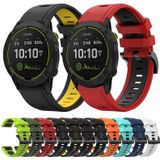 Voor Garmin Enduro 26 mm tweekleurige sport siliconen horlogeband (wit + zwart)