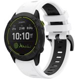 Voor Garmin Enduro 26 mm tweekleurige sport siliconen horlogeband (wit + zwart)