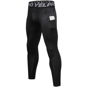 Running Training Sweat Wicking Stretch Panty's met zak (kleur: zwart formaat: XXL)