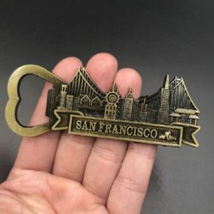 Architecturale landschap metalen magnetische koelkast stickers Home Decoratie (Golden Gate Bridge)