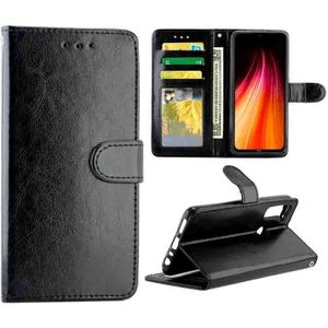 Voor Xiaomi Redmi Note 8T Crazy Horse Texture Leather Horizontal Flip Protective Case met Holder & Card Slots & Wallet & Photo Frame(Black)