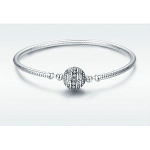 Prachtige Leven S925 Sterling Silver Bangle Armband ingelegd met edelstenen  grootte: 20cm