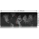 Antislip Wereldkaart patroon zachte soepele Rubber kleding oppervlak spel muismat toetsenbord Mat  Afmeting: 80 x 30 cm