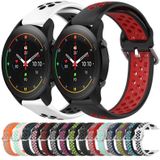 Voor Xiaomi MI Watch S1 Pro 22 mm geperforeerde ademende sport siliconen horlogeband (olijfgroen + zwart)