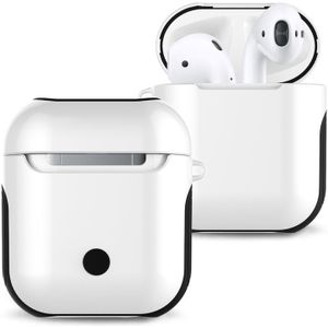 Gelakte PC Bluetooth-koptelefoon Case anti-verloren opbergtas voor Apple AirPods 1/2 (wit)