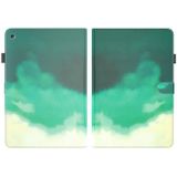 Voor Amazon Fire HD 8 2018/2017/2016 / 2010/2017/2016/2015 Aquarel patroon huid voelt magnetische horizontale flip pu lederen tas met houder & kaart slots en fotolijst & slaap / waakfunctie (cyaan groen)