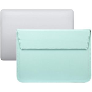 PU-leer Ultra-dunne envelope bag laptoptas voor MacBook Air / Pro 11 inch  met standfunctie (Mintgroen)