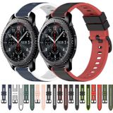 Voor Samsung Gear S3 Frontier 22 mm tweekleurige siliconen horlogeband (olijfgroen + zwart)