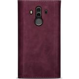 Voor Huawei Mate 10 Pro Skin Feel Zipper Horizontale Flip Lederen case met Holder & Card Slots & Photo Frame & Lanyard & Long Rope (Wine Red)