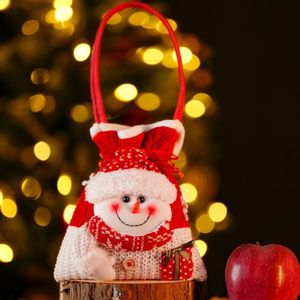 Kerstmis Gebreide Handheld Gift Bag Kinderen Cartoon Candy Bag (Sneeuwpop)