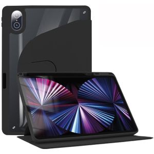 Voor Honor Tablet V7 Pro Acryl 360 Graden Rotatie Houder Tablet Lederen Case (Zwart)