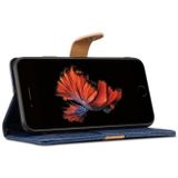 Splicing kleur krokodil textuur PU horizontale Flip lederen case voor iPhone 6 plus/6s Plus  met portemonnee & houder & kaartsleuven & Lanyard (blauw)