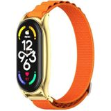 Voor Xiaomi Mi Band 7 / 7 NFC MIJOBS PLUS nylon ademende horlogeband (oranje goud)