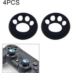4 PC'S cute cat paw silicone beschermhoes voor PS4/PS3/PS2/XBOX360/XBOXONE/WIIU gamepad joystick (wit)