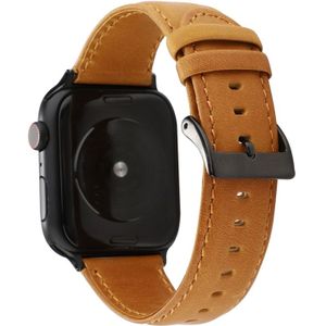 Voor Apple Watch Series 5 & 4 44mm/3 & 2 & 1 42mm olie Wax Crazy Horse textuur lederen riem (licht bruin)