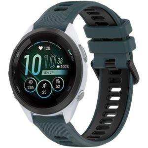 Voor Garmin Forerunner 265S 18 mm sport tweekleurige siliconen horlogeband (olijfgroen + zwart)