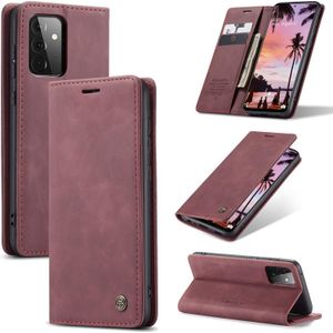 Voor Samsung Galaxy A72 5G CaseMe 013 Multifunctionele Horizontale Flip Lederen Case met Houder & Kaart Slot & Portemonnee (Wijn Rood)