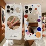 Voor iPhone 14 Pro Color Painted Mirror Phone Case (paarse vlinder)