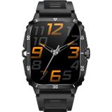 KT71 1 96 inch HD robuust smartwatch met vierkant scherm ondersteunt Bluetooth-oproepen / slaapmonitoring / bloedzuurstofmonitoring (zwart + zilver)