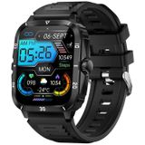 KT71 1 96 inch HD robuust smartwatch met vierkant scherm ondersteunt Bluetooth-oproepen / slaapmonitoring / bloedzuurstofmonitoring (zwart + zilver)