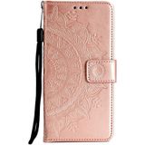 Voor Xiaomi Mi 9 SE Totem Flower Relif Horizontale Flip TPU + PU Lederen Hoesje met Houder &Amp; Kaart Slots &Portemonnee (Rose Gold)