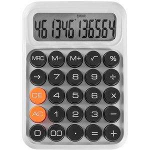 12-cijferige mechanische toetsenbordcalculator Office Student Exam Calculator Display (wit zwart)