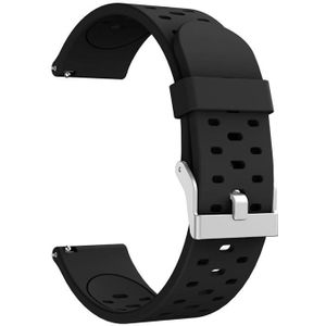 Voor Samsung Galaxy Watch 3 41mm Drie rijgaten Siliconen vervangende band Horlogeband (Zwart)