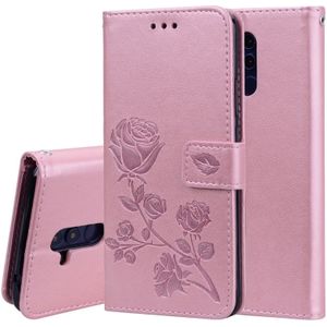 Rose relif horizontale Flip PU lederen draagtas voor Huawei mate 20 lite  met houder & kaartsleuven & portemonnee (Rose goud)