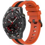 Voor Huawei Watch GT 3 SE 22 mm verticale tweekleurige siliconen horlogeband (oranje + zwart)