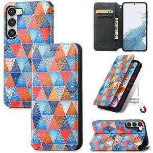 Voor Samsung Galaxy S23 5G Case Neo kleurrijke magnetische lederen telefoonhoes (Rhombus Mandala)