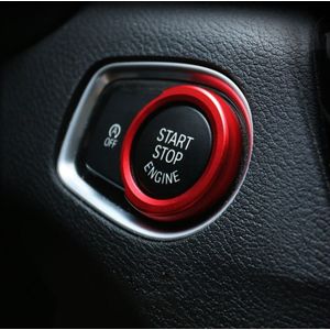 Auto motor start Key drukknop ring trim aluminiumlegering sticker decoratie voor BMW (rood)