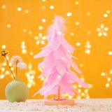 Mini Kerstboom Decoratie Venster Desktop Kerstversiering (Roze)
