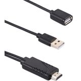 CA04F USB 2.0 mannetje + USB 2.0 vrouwtje naar HDMI 1.4 HDTV AV Adapter Kabel voor iPhone / iPad  ondersteunt iOS 7.0 en hoger (zwart)