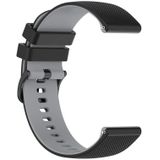 Voor Xiaomi Watch S1 22 mm geruite tweekleurige siliconen horlogeband (zwart + grijs)