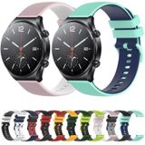 Voor Xiaomi Watch S1 22 mm geruite tweekleurige siliconen horlogeband (zwart + grijs)